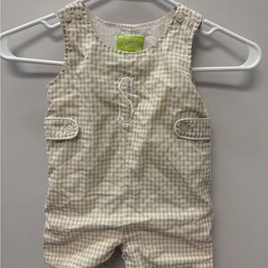 Khaki Gingham “S” embroidered jonjon